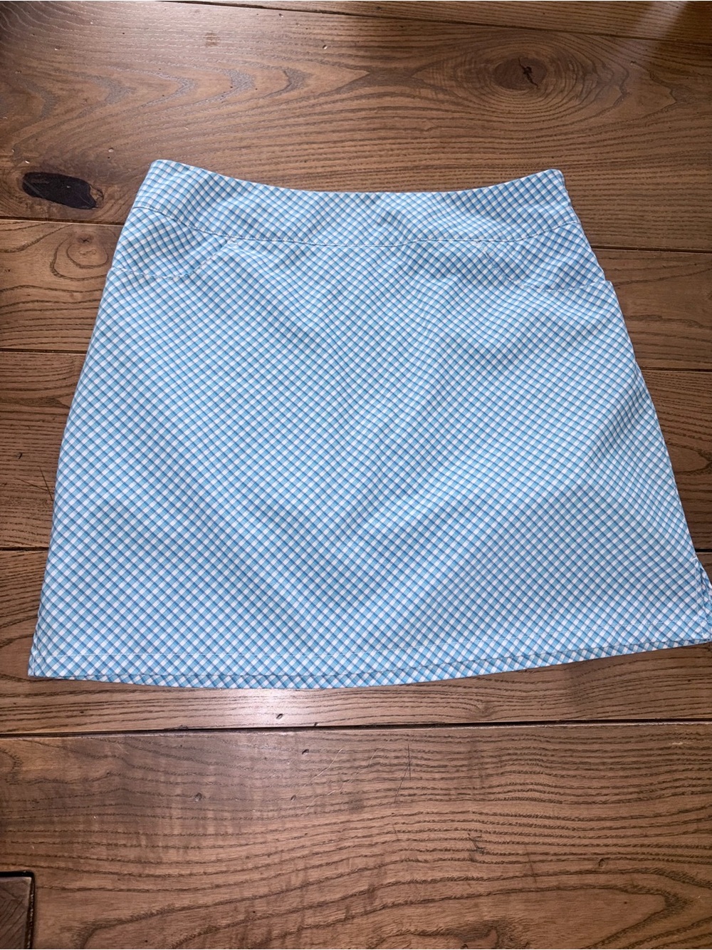 ADIDAS Checked Side Zip Tennis Golf Skort Raw Hem Undershorts Blue Size 4
